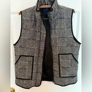 Blue Rain Fall/ Winter Black Patterned Patchwork vest Sz L EXCELLENT CONDITION